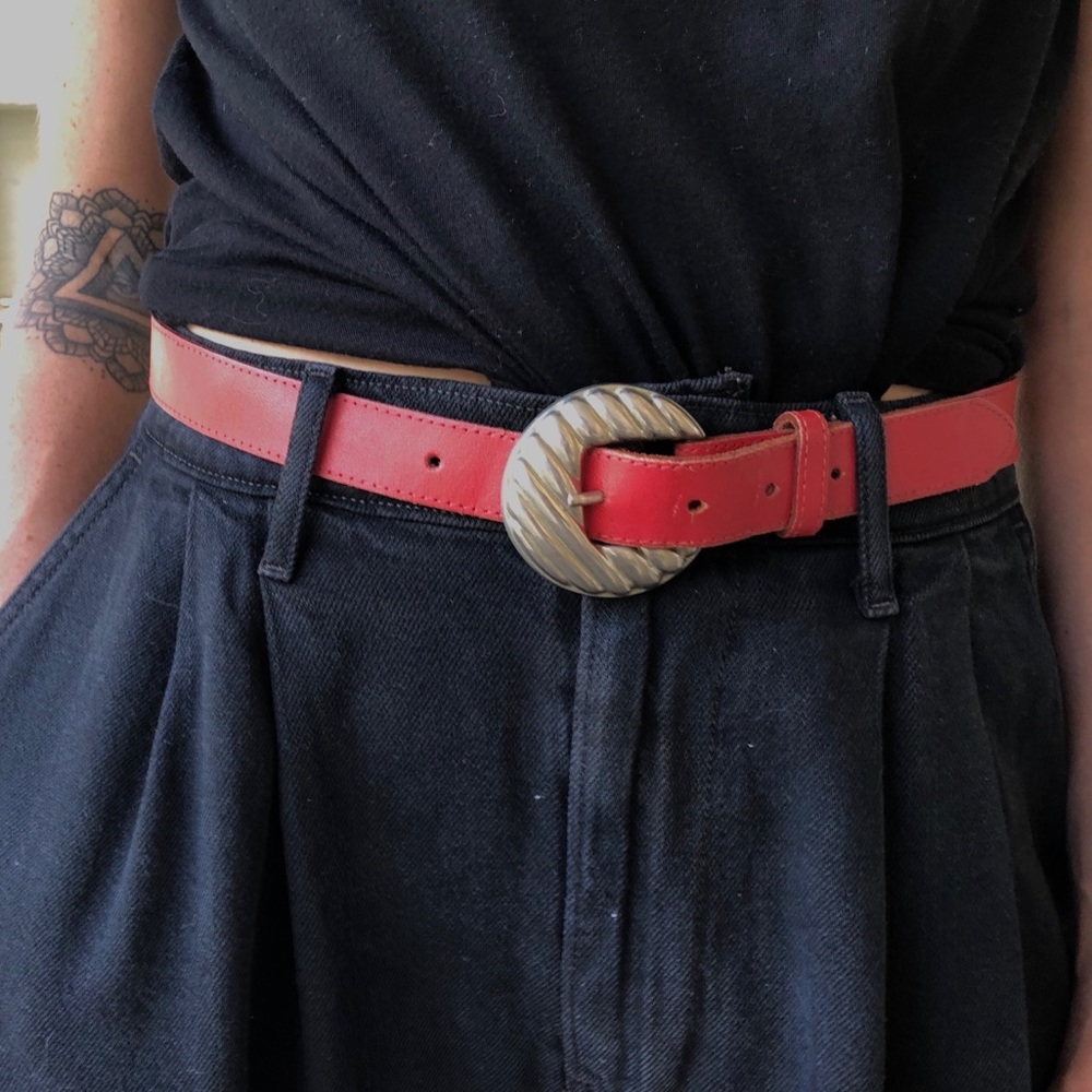 Vintage red statement belt